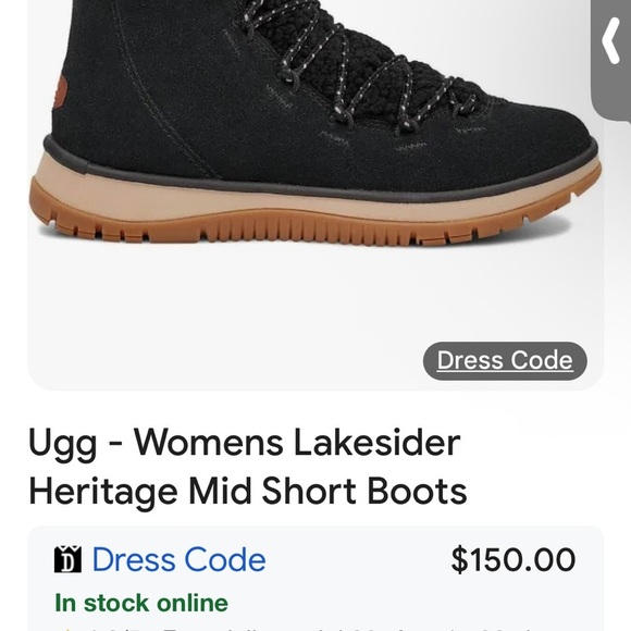 Ugg Boots Womens Size 9.5 Lakesider Heritage Mid Short Boots Black Suede Sherpa - Picture 6 of 12